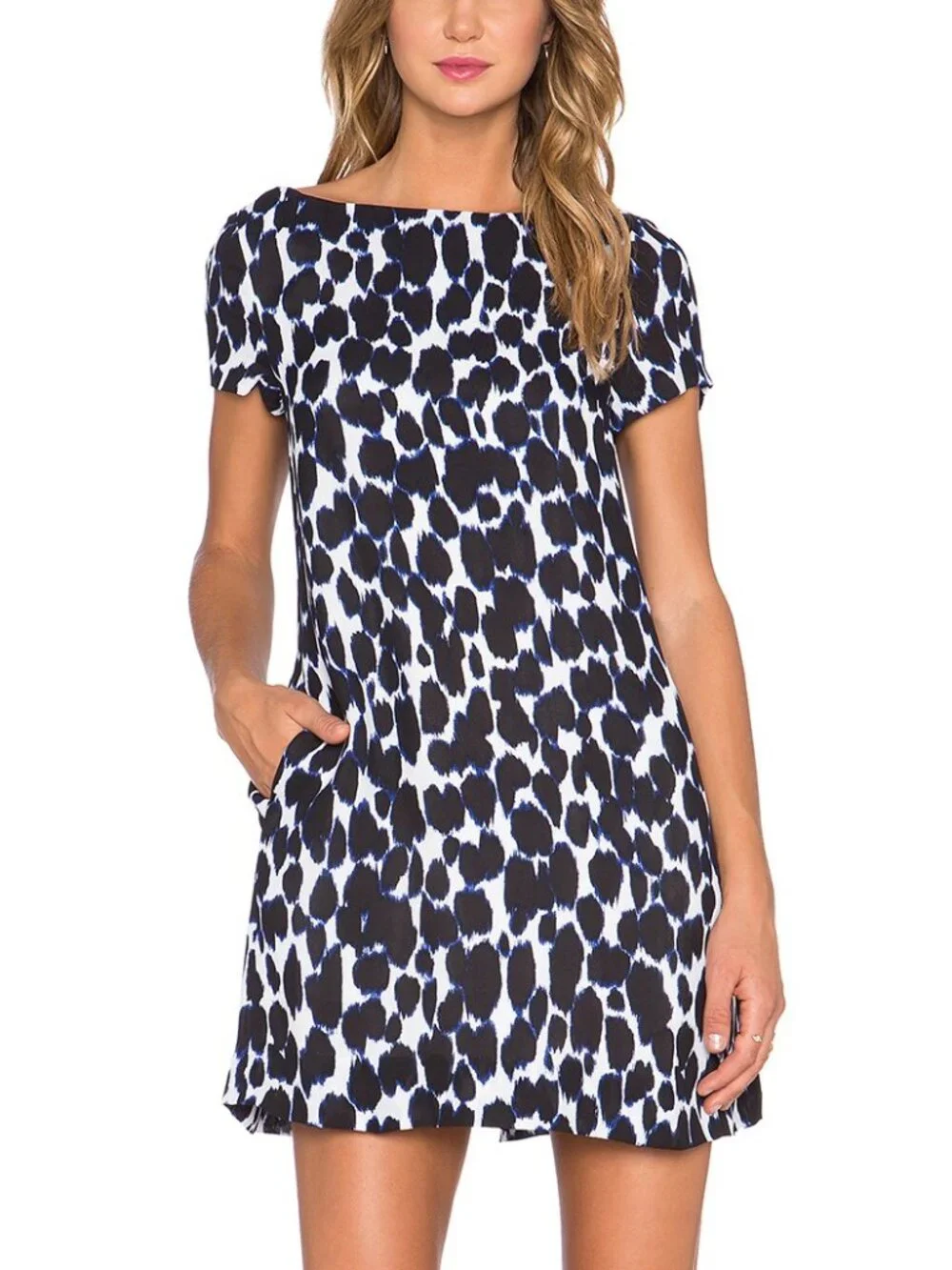 Kate Spade Blue Leopard Print Dress - SIZE 2